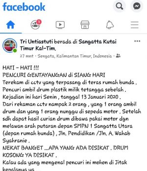 Warga Sangatta Harus Waspada ! - Pencuri Beraksi di Siang Hari