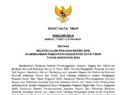 Pemkab Kutim Siapkan 280 Formasi CPNS 2024, Hari Ini Mulai Pendaftaran