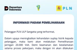 PLN Sangatta Rawat Jaringan, Ini Daerah Terdampak Pemadaman Listrik 29 dan 30 Oktober 2025