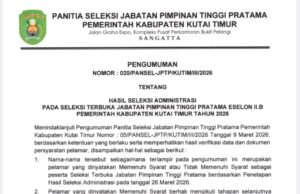 22 Peserta Lolos Administrasi, Seleksi Pejabat Eselon II Kutim Masuki Tahap Penulisan Makalah